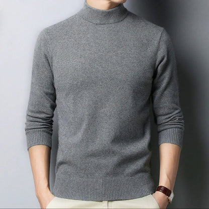 Thick Knit Half-High Collar Pullover Sweater