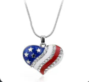 American Flag Heart Pendant Labor Day