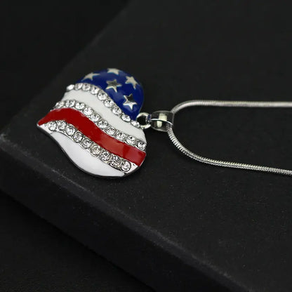 American Flag Heart Pendant Labor Day