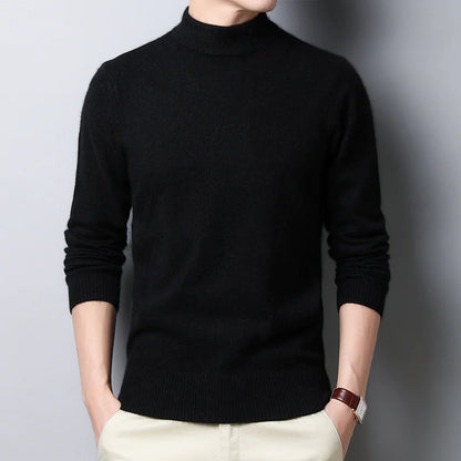 Thick Knit Half-High Collar Pullover Sweater