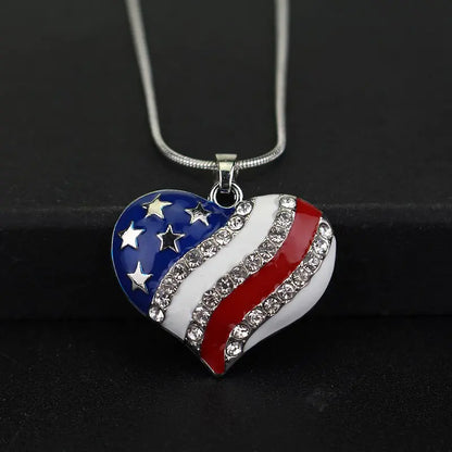 American Flag Heart Pendant Labor Day